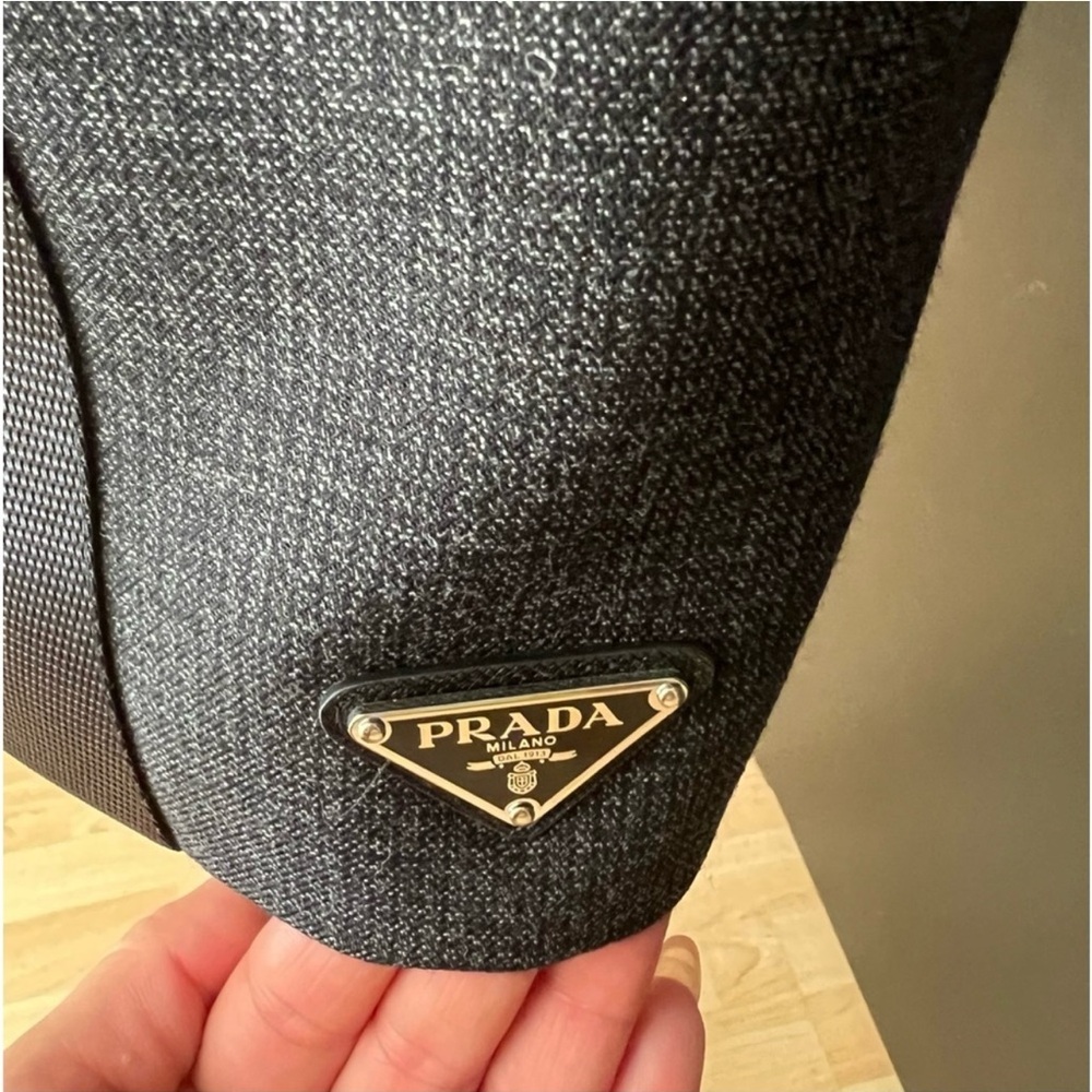 Prada Gray With Silver Hardware Mini Cargo Skirt